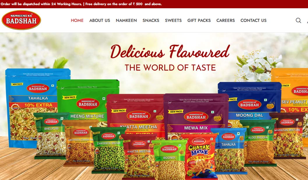 Website design project: badshah namkeen