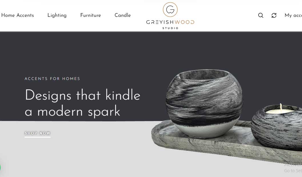 Website design project: greyish wood