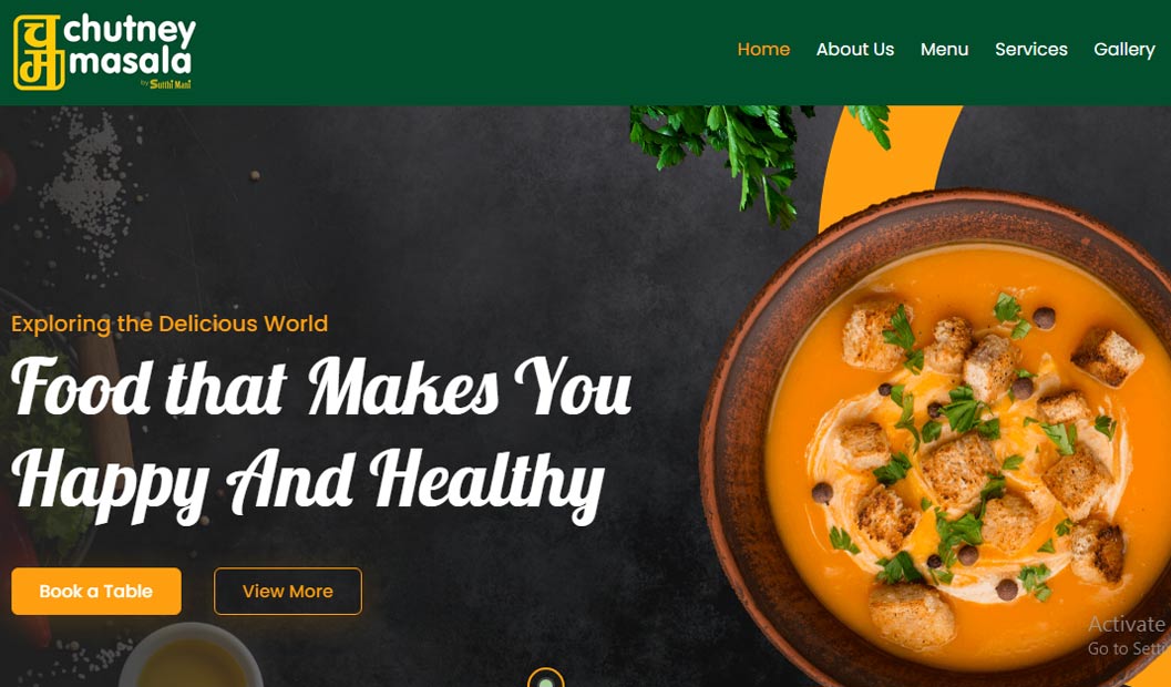 Website design project: shades food products